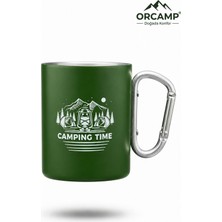 Alıç Orcamp Karabinalı Kamp Kupası Paslanmaz Çelik Kamp Bardağı Hafif Taşınabilir Outdoor KUPA-180 ml