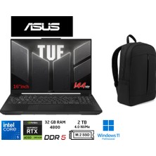 Asus tuf Gaming FX607VU-RL017 Intel Core 5 210H 32GB 2tb SSD RTX4050 140W W11 Pro 16" Duddi Çanta