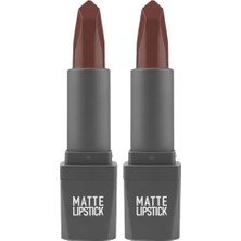 Defne Store Yoğun Renk Veren Uzun Süre Kalıcı Nemlendirici Kadifemsi Mat Ruj - Lipstick 413 Dusty Plum (2 Paketi)