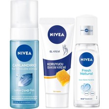 Defne Store Böğürtlen Dudak Bakım Kremi 4.8 gr + Koruyucu Bakım 75 ml + Yüz Yıkama Köpüğü 150 ml + Pump Sprey Deodorant Fresh Natural 75ML