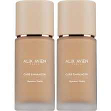 Defne Store Alix Avien Kırışıklık Karşıtı Nemlendirici SPF30 Parlak Bitişli Fondöten Care Enhancer 813 Pale (2 Paketi)