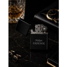 Deco Elit Kişiye Özel Isim Yazılı Siyah Metal Benzinli Çakmak | Erkeklere Özel Premium Hediye |  Dolu Gönderim