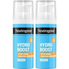 Defne Store – Nemlendirici Fluid Hydro Boost Spf 50 (50 ml Pompalı Şişe) — Hyalüronik Asit, Provitamin B5 ve Niasinamid Içeren Yüz Bakımı — Güneş Korumalı Nemlendirici Bakım (2 Paketi)