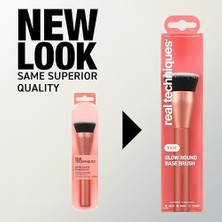 Defne Store Techniques Glow Yuvarlak Tabanlı Makyaj Fırçası, Sıvı ve Krem Makyaj Için, Parlatma ve Karıştırma Kapsama Için Düz Üst Fondöten Fırçası, Yoğun Sentetik Kıllar, Vegan ve Zulüm Içermez, 1 Adet