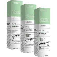 Defne Store SKIN401 Spf 50+ Mineral Filter Sunscreen Mineral Filtre Güneş Kremi 50 ml (3 Paketi)