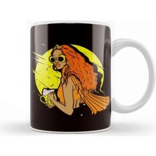 Dekado Redhead Girl Drinking Beer Ginger Irish Red Orange Haired Kupa Bardak Porselen