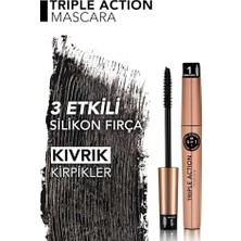 Defne Store Triple Action Ince ve Seyrek Kirpikler Için 3 Farklı Kullanım Sunan Silikon Fırçalı Maskara No. 001-8690604275588