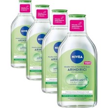 Defne Store Micellar Makyaj Temizleme Suyu Arındırıcı ve Matlaştırıcı 400 Ml, Yüz, Göz ve Dudak Temizleyici, Amino Asit Kompleksi ve Okyanus Yosunu Özü (4 Paketi)