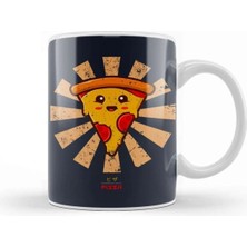 Dekado Happy Pizza Retro Japanese Kupa Bardak Porselen