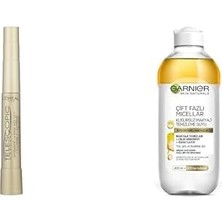 Defne Store Telescopic Maskara - Siyah + Skin Naturals Çift Fazlı Micellar Kusursuz Makyaj Temizleme Suyu (400 Ml)