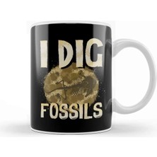 Dekado Funny I Dig Fossils Paleontology Pun Dinosaur Kupa Bardak Porselen