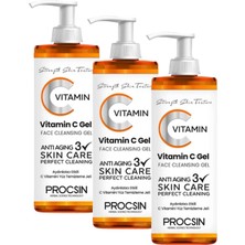 Defne Store Procsın C Vitamini Yüz Temizleme Jeli, Aydınlatıcı & Arındırıcı, Cilt Canlandırıcı & Nemlendirici, Günlük Derinlemesine Temizlik, 150 ml (3 Paketi)