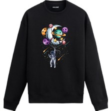 Colermi Astronot ve Gezegenler Balonlu Sweatshirt