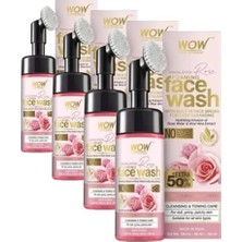Defne Store Wow Skin  Gülü Yüz Yıkama Köpüğü Doğal Içerik Gül Suyu, Aloe Özü, E Vitamini ve 150ML (4 Paketi)