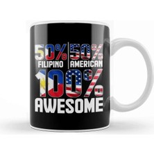 Dekado 50% Chilean 50% American 100% Awesome Immigrant Kupa Bardak Porselen