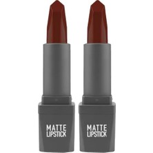 Defne Store Yoğun Renk Veren Uzun Süre Kalıcı Nemlendirici Kadifemsi Mat Ruj - Lipstick 424 Ruby Red (2 Paketi)