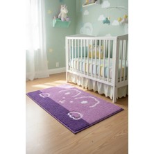 Miniso Lisanslı Hayvan Serisi Tüylü Yer Paspası – Mor 40X60 cm Banyo Oda Kaymaz Taban Halı