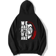 Brz Collection Unisex Oversize We Are Who We Are Hoodie Siyah
