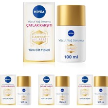 Defne Store Çatlak Karşıtı Vücut Yağ Serumu 100ML, Cilt Tonu Eşitleyici, 48 Saat Nemlendirici, Pürüzsüz Cilt Hissi (4 Paketi)