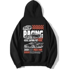 Brz Collection Unisex Oversize Speed Is Faith Hoodie Siyah