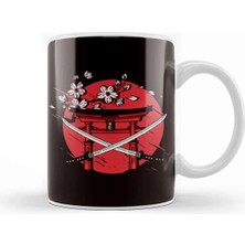 Dekado Japan Flag Katana Cherry Blossom Tree Sakura Japanese Art Kupa Bardak Porselen