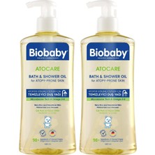 Defne Store Biobaby Atocare Duş Yağı 500 ml – Atopiye Eğilimli Bebek Ciltleri Için, Seramid Kompleksli, Omega 3-6, Yulaf Ekstresi ve Prebiyotik Içerikli Temizleyici Yağ (2 Paketi)