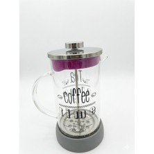 Nishev.com Evini Sev French Press - Filtre Kahve ve Bitki Çayı Demliği 600ML Gri