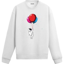 Colermi Astronot Balonlarla Uzayda Sweatshirt