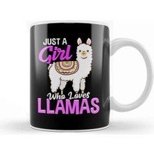 Dekado Just A Girl Who Loves Llamas Cute & Funny Lama Kupa Bardak Porselen