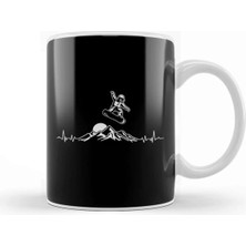 Dekado Snowboarder Heartbeat Snowboarding Heart Mountain Kupa Bardak Porselen