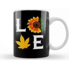 Dekado Love The Marijuana Weed Leaf Funny Cannabis 05 Kupa Bardak Porselen