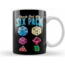 Dekado Funny Check Out My Six Pack Rpg Gaming Dice Pun Kupa Bardak Porselen