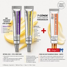Resetify 360 Derece Gençleştirici Ikili Set - Kırışıklık Karşıtı Retinol Göz Shot (20ML) & Retinal  Corrector Booster Krem (20ML) + Resetify PDRN 500 Shot Biorepair (40ML) HEDİYE!