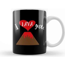 Dekado Cute & Funny I Lava You Volcano Valentine's Day Kupa Bardak Porselen