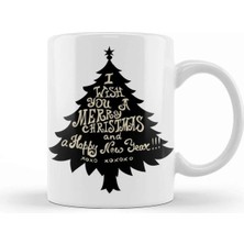 Dekado Yılbaşı Yeni Yıl Konseptli Merry Christmas Ağaç Kupa Bardak Porselen