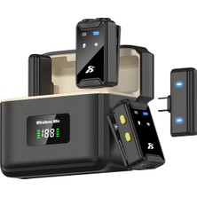 Microcase SX22 Kablosuz Yaka Mikrofonu - 80 Saat Şarjlı, Gürültü Engelleme, 50M Mesafe, Type-C ve iPhone Uyumlu Profesyonel Çiftli Mikrofon Seti - AL5796