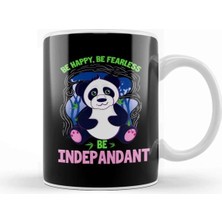 Dekado Be Happy Be Fearless Be Indepandant Panda Pun Kupa Bardak Porselen