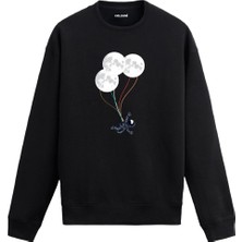 Colermi Uzay Temalı Astronot ve Ay Balonu Sweatshirt