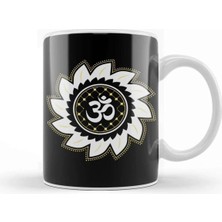 Dekado Ohm Symbol Yoga Ohm Indian Design Kupa Bardak Porselen