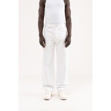 Machinist Erkek Baggy Fit Jean Pantolon Beyaz