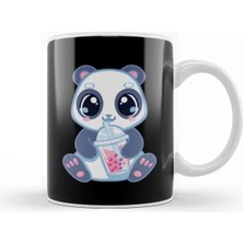 Dekado Cute Panda Boba Bubble Tea Panda Bear Boba Drink Kupa Bardak Porselen