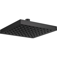 Defne Store Tek Sprey Yağmur Duş Başlığı Siyah, Yağmur Duş Başlığı, Siyah Kare Duş Başlığı, Mat Siyah, Yağmur Duş Metal Duş Başlığı, Mat Siyah 52841-BL, 1.75 Gpm Su Akışı