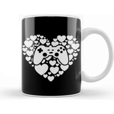Dekado Video Gamer Heart Controller Valentines Day Kupa Bardak Porselen