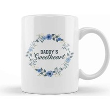 Dekado Cute Floral Daddy's Sweetheart Daughter Flowers Kupa Bardak Porselen