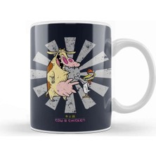 Dekado Cow And Chicken Retro Japanese Kupa Bardak Porselen