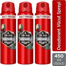Defne Store Old Spice Wolfthorn Erkek Sprey Vücut Deodorantı 150 ml 3lü Paket