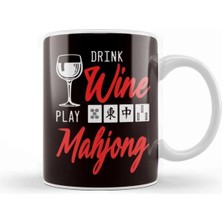 Dekado Drink Wine Play Mahjong Chinese Board Game Player Solitaire Kupa Bardak Porselen