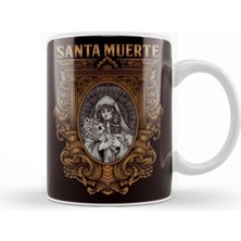 Dekado Santa Muerte Mexican Female Deity Sugar Skull Satanic Dead Kupa Bardak Porselen