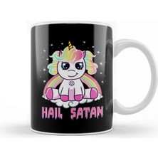 Dekado Cute Hail Satan Unicorn Rainbow Funny Satanic Pun Kupa Bardak Porselen