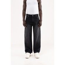 Machinist Erkek Degrade Effected Baggy Jean Pantolon Siyah